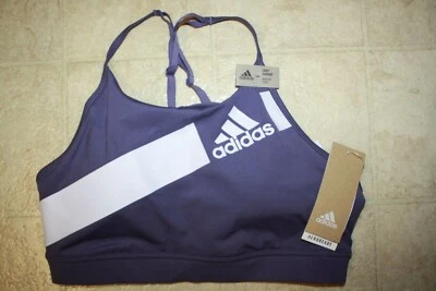 ADIDAS Women's Flow Freely Disrupt 2.0 Sports Bra NWT Tech Purple / White LARGE - Image 1 of 4
