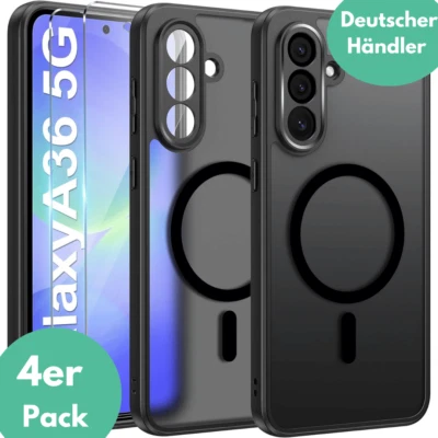 SMARTUP Hülle + 2X Schutzglas für Samsung Galaxy A36 5G Panzerfolie MagSafe Case Full 9H