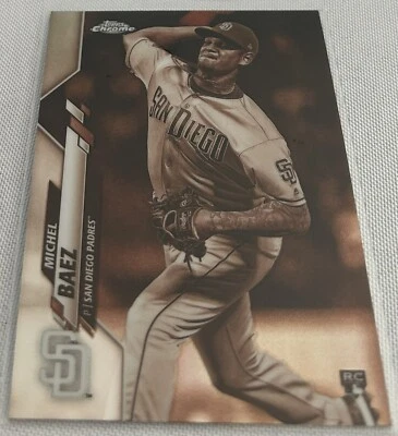 2020 Topps Chrome Baseball Michel Baez San Diego Padres Sepia Refractor Rookie - Image 1 of 4