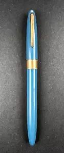 Sheaffer Vintage White Dot Blue Snorkel Pen Fountain Untested - Picture 1 of 13