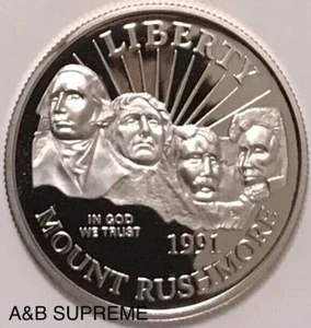 1991 S Mount Rushmore Commemorative Half Dollar Clad Deep Cameo Gem Proof - Picture 1 of 4