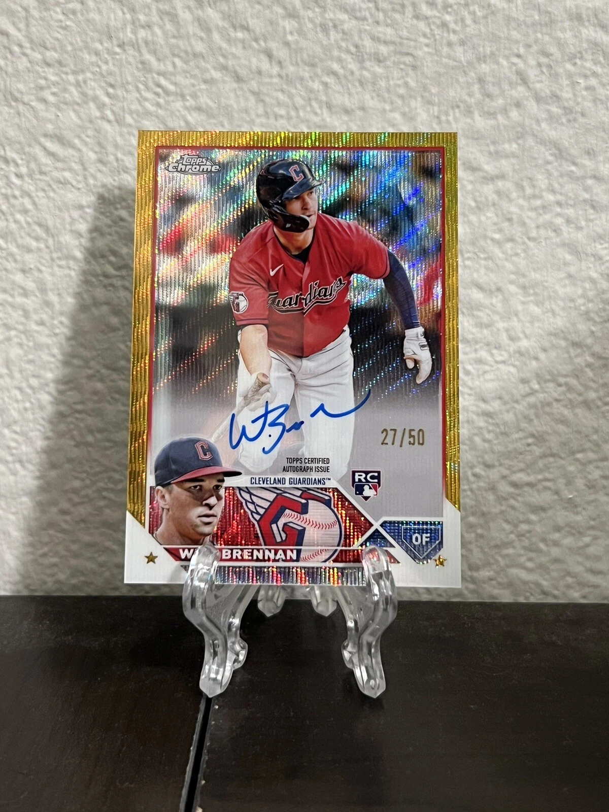 2023 Topps Chrome Will Brennan #RA-WBR RC Gold Wave Refractor Auto /50