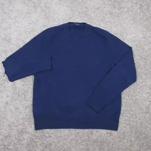 Rag & Bone Sweater Mens Medium Navy Blue 100% Cashmere Solid Knit Pullover - Picture 1 of 10