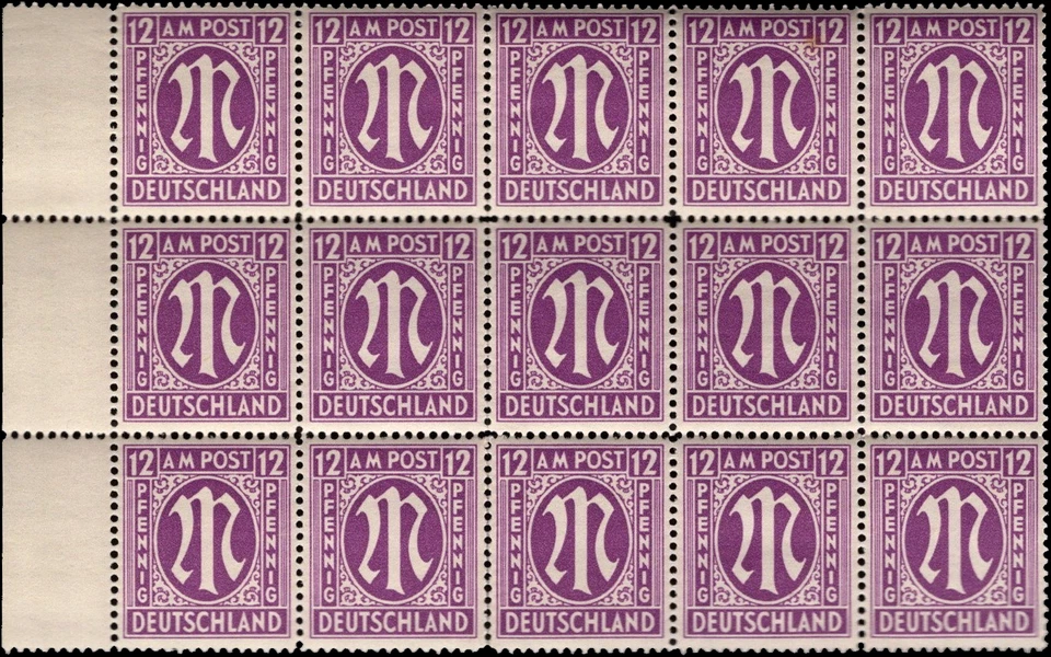 SAVOYSTAMPS - Germany-Allied Issued Occupational Post WWll-12P-Block of 15- MINT - Image 1 of 1