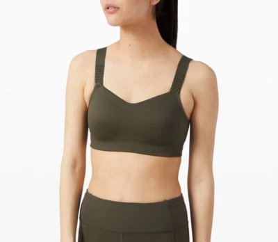 Lululemon Swift Speed Run Bra Size DD36 High Support Ultralu Clasp Dark Olive - Image 1 of 4