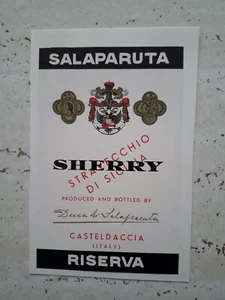 Etichetta da Collezione Originale Vino Vintage Salaparuta Sherry Riserva - Picture 1 of 1