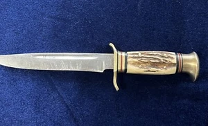 Vintage J.A. Hellberg Eskilstuna Marble Stag Handle  Knife Sweden RARE! - Picture 1 of 6
