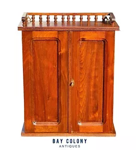 Antique Victorian Walnut Double Door Hanging Cabinet / Medicine Cabinet - Picture 1 of 9