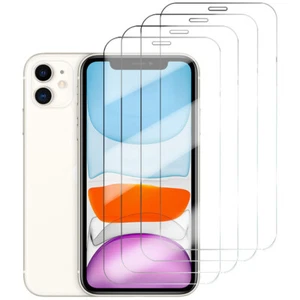 For iPhone 14 13 Pro Max 12 11 XS XR 7 8 6 HD Clear Tempered Glass Screen Film - Picture 1 of 16