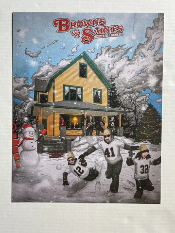 Cleveland Browns Gameday Comic Book Poster Saints 12/24/22 A Christmas Story Cover