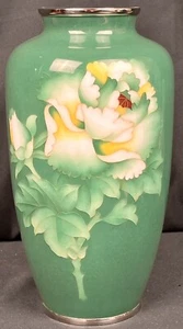 HERMOSO ATTR ÚNICO SERENO ERA SHOWA. JARRÓN CLOISONNE JAPONÉS ALANDO OR INABA - Imagen 1 de 13