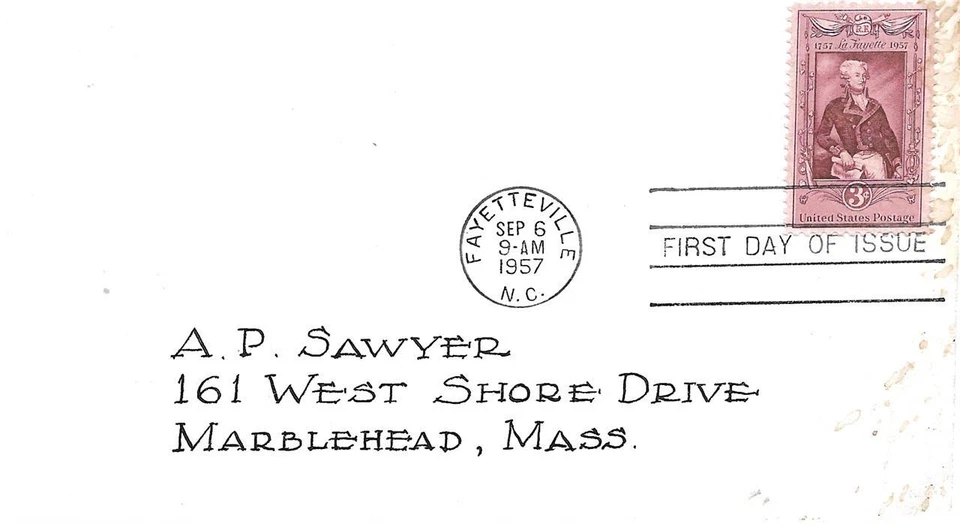 First Day Cover Lafayette Bicentenary addressed no cachet SC#1097 - Image 1 of 1