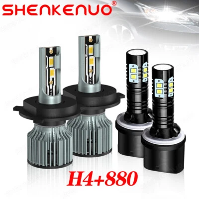 Faro LED + luz antiniebla 4 bombillas para Hyundai Santa Fe 2002-06 9003/H4 880 Foto 1 de 4