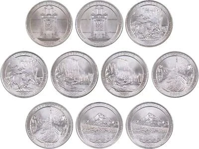 2010 P&D National Park Quarter 10 Coin Set Uncirculated Mint State 25c - Image 1 of 2