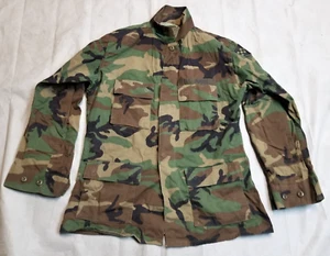 US Military Cold Weather Woodland Camo BDU Coat Jacket - Medium Long - USED - Picture 1 of 5