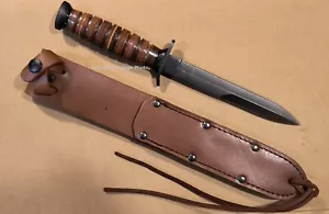 WWII M3 Trench Knife Combat Knife Import & Sheath Ontario Knife Co OKC Repro - Picture 1 of 8