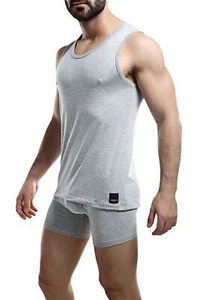 Cut4Men M/43-44" Grau Tank Top Herren Unterwäsche Baumwolle Ärmellos Rundhals Trägershirt - Bild 1 von 5