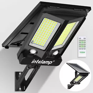intelamp Solar Outdoor Lights with Dual Sensors,12500mAh 2000LM 240&#176; Wide L - Picture 1 of 7