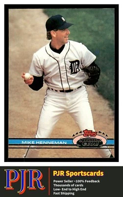 1991 Stadium Club #287a Mike Henneman Detroit Tigers Extra 35% Off 4+ - Image 1 of 2