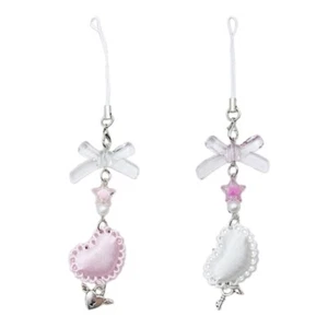 Fashion Heart Bowknot Star Charm Pendant Phone Chain Pocket Keychain Strap - Zdjęcie 1 z 10