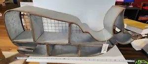 Whale Shaped Galvanized Metal & Wire Backing Shelf Wall Decor NEW w/tag CBK - Picture 1 of 7