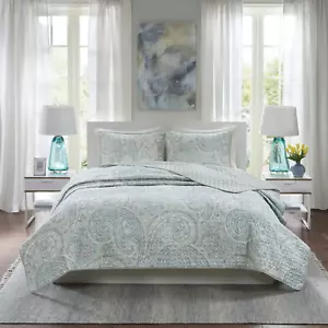 Quilt Set-Trendy Paisley Summer Cover, Cozy Coverlet Lightweight All Season Bedd - Picture 1 of 10