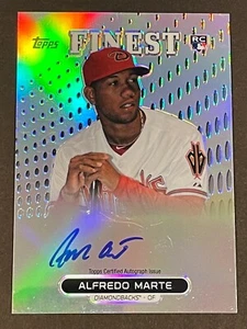 2013 Topps Finest Alfredo Marte RC Refractor AUTO Diamondbacks DBacks Rookie - Picture 1 of 2