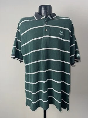 Men’s Vintage Antigua Marshall Thundering Herd Green Striped Cotton Polo XL - Image 1 of 4