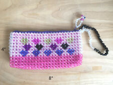 Handmade Beaded Hand Purse with a wrist strap attached on one side