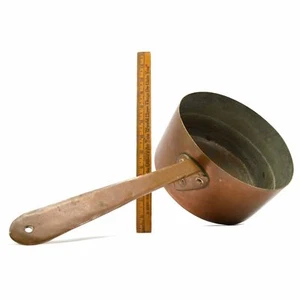 Antique LARGE ALL-COPPER TINNED POT 10 Liter/~2.6 Gallon FRENCH(?) KETTLE 11.5"  - Picture 1 of 12