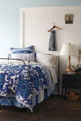 Falda Cama Anthropologie Patrón: Alhambra Talla: ¡¡Dos Azules!!  Nuevo en paquete Foto 1 de 4