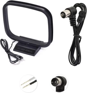 FM Radio Antenne 75 Ohm AM Loop Antenne 2 blankes Kabel für Yamaha Sony - Bild 1 von 10