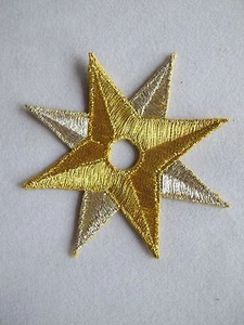 #5013 Golden,Silver Star Embroidery Iron On Applique Patch - Picture 1 of 1