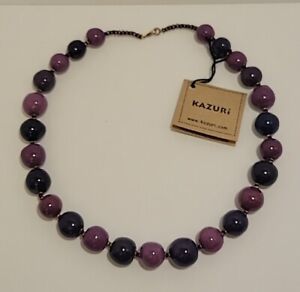 Kazuri Kenia handgefertigte Perlenkette zwei Schattierungen Lavendeltöne bunt 