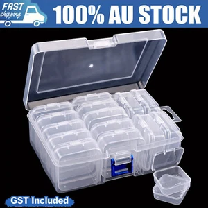 1Boxes Clear Small Bead Organizers Storage Cases Jewelry Containers Craft AUS - Picture 1 of 9