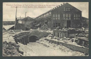 1913 PPC* Disaster Great Flood Destroyed Bldgs Hamilton Oh Mint - Picture 1 of 1