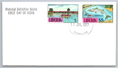 Liberia 1976-77 Pictorial Definitive Series FDC Three Combo Covers! - Image 1 of 4