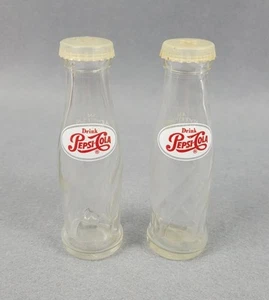 Vintage MCM Brockway Glass Advertisment Pepsi-Cola Bottle Salt & Pepper Shakers - Picture 1 of 11