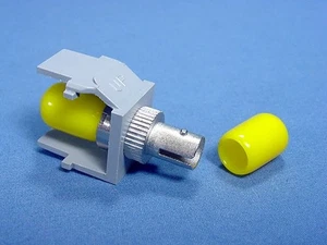 Leviton 41084-SGF Gray Quickport Fiber Optic ST Connector Jack Phosphor Bronze - Picture 1 of 5