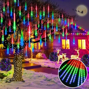 40 Tubes 1120 LED Meteor Shower Lights Christmas Lights Outdoor Plug in Water... - Picture 1 of 9