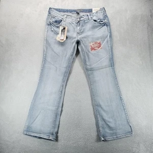 Pantalones de mezclilla para mujer Amathyst 20 azul bootcut lavado ligero tiro bajo elástico Y2K - Imagen 1 de 8