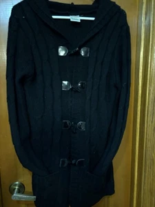 Inked & Faded Cardigan Beautiful Vtg Hoodie Nice Buttons Black Brand New Sz L - Picture 1 of 8
