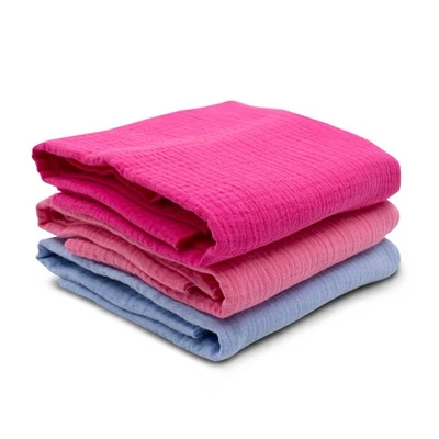 3x Double Gauze Musselin Set je 0,5m x 1,35m Stoff 100% Baumwollstoff Set 24 - Bild 1 von 4