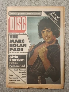 Disc Newspaper January 26th 1974 Marc Bolan Cover David Essex Poster - Picture 1 of 5