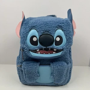 Mini Mochila Disney Stitch Peluche Sherpa Cosplay Patas Magnéticas Bolsillo Frontal Nueva con Etiquetas - Imagen 1 de 16