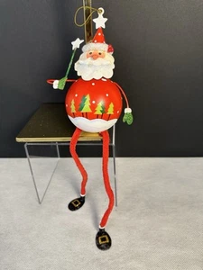 Vintage Handmade Santa With Dangling Legs Ornament Christmas - Picture 1 of 6