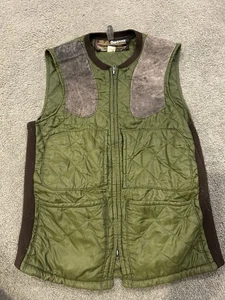 Barbour Herren Weste Größe M grün & braun Nylon ärmellos durchgehender Reißverschluss - Bild 1 von 4
