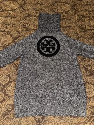 Tory Burch Turtleneck Black/White/Navy Sweater Size Small - Image 1 of 4