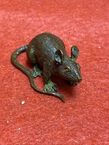 Bronze Ratte Maus Vintage Antik Sternzeichen Ornament Statue Massiv Handarbeit - Bild 1 von 12