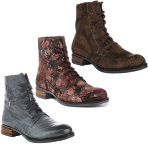 Josef Seibel Sanja 01 Womens Lace Up Leather Ankle Boots In Olive Size UK 3 - 8 - Picture 1 of 19